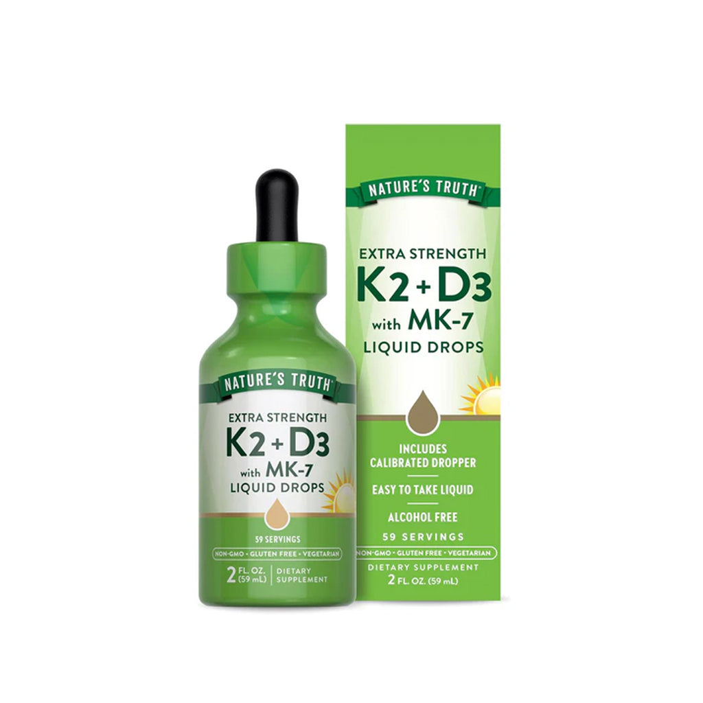 فيتامين K2 + D3 مع قطرات سائلة MK-7 (80 ميكروجرام + 2000 وحدة دولية) 59 مل