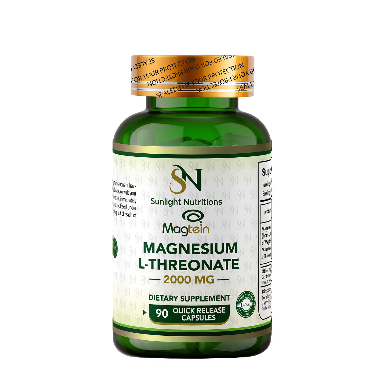 Magnesium L-Threonate 2000 mg 90 Capsules