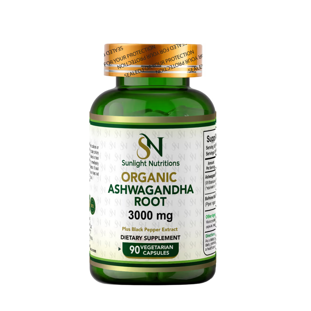 Organic Ashwagandha Root 3000 mg 90 Capsules