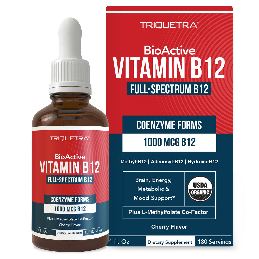 B12 (1000 mcg) Liquid Vitamin B12 Plus L-Methylfolate
