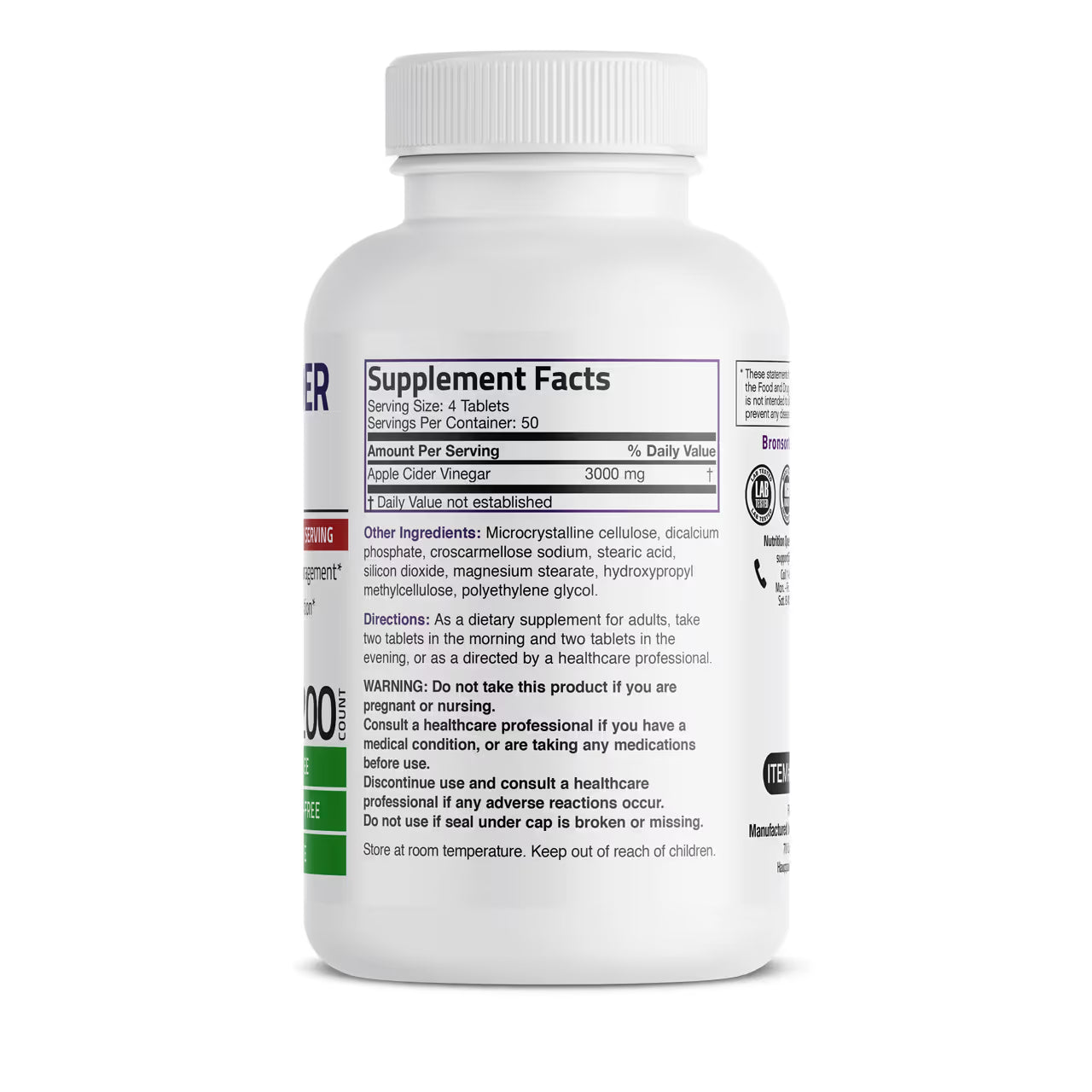 Apple Cider Vinegar 3000 Mg 200 Capsules