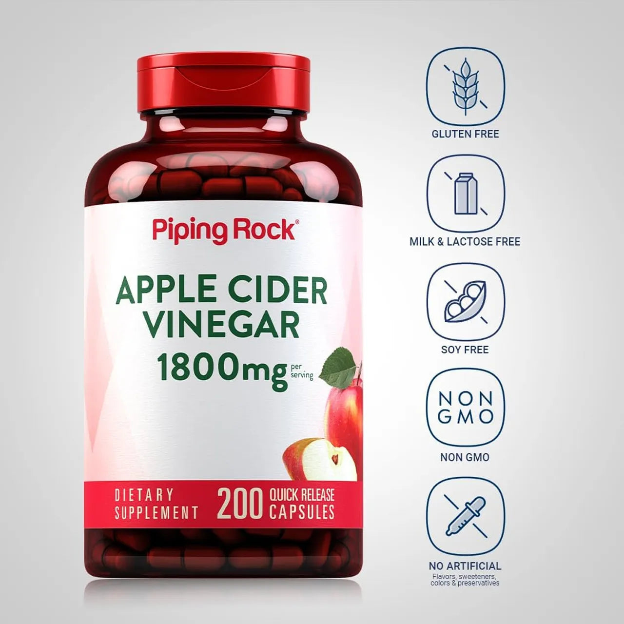 Apple Cider Vinegar 1800 mg 200 Capsules