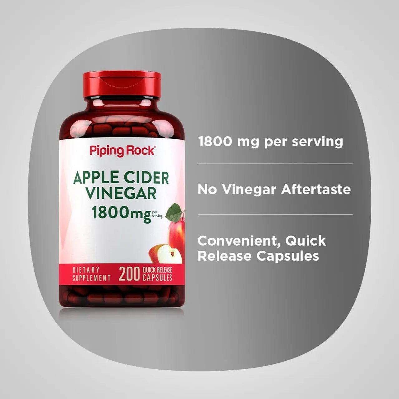 Apple Cider Vinegar 1800 mg 200 Capsules