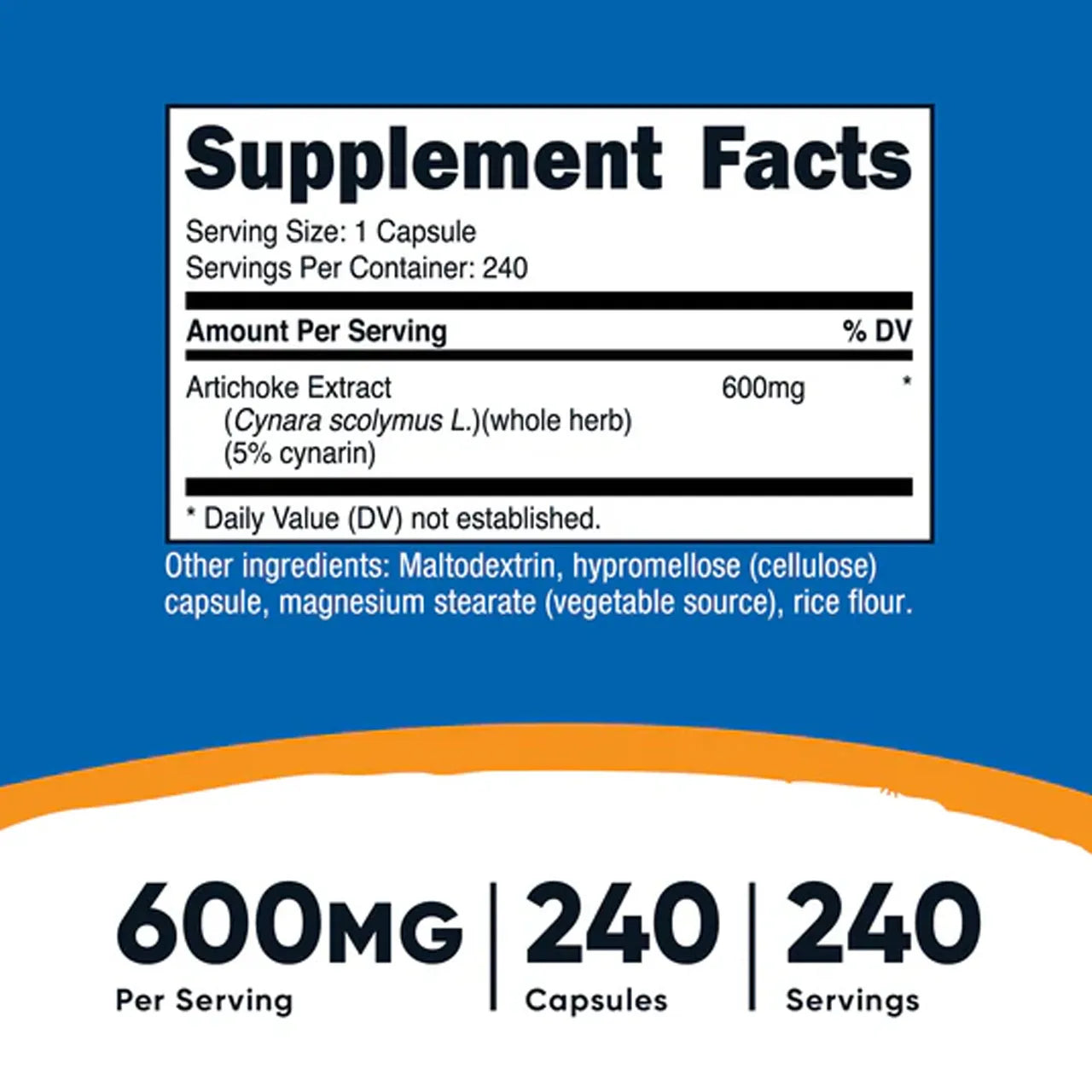 Artichoke Extract 600 mg 240 Capsules