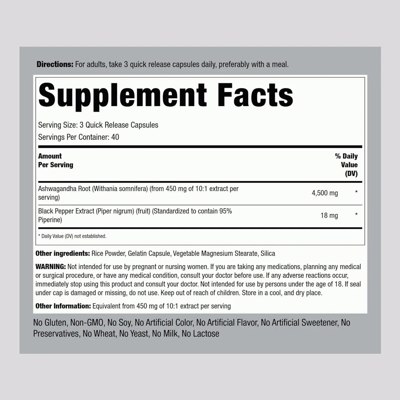 Ashwagandha 4500 mg 120 Capsules