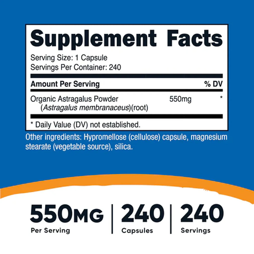 Astragalus 550 MG 240 Capsules