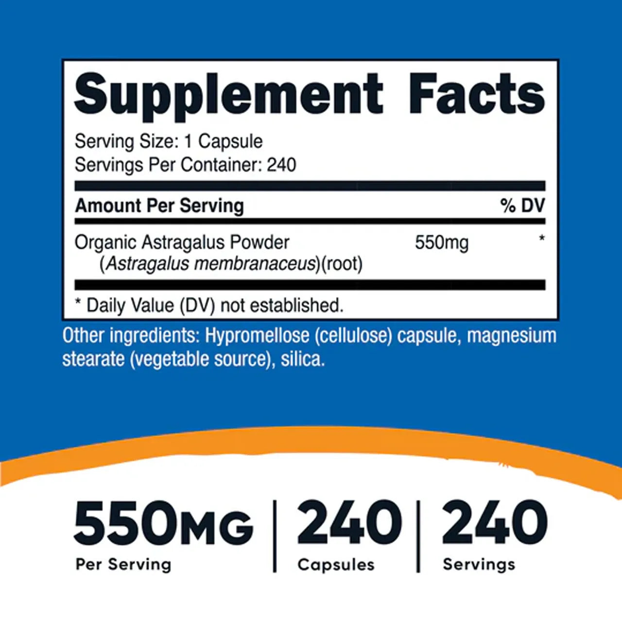 Astragalus 550 MG 240 Capsules