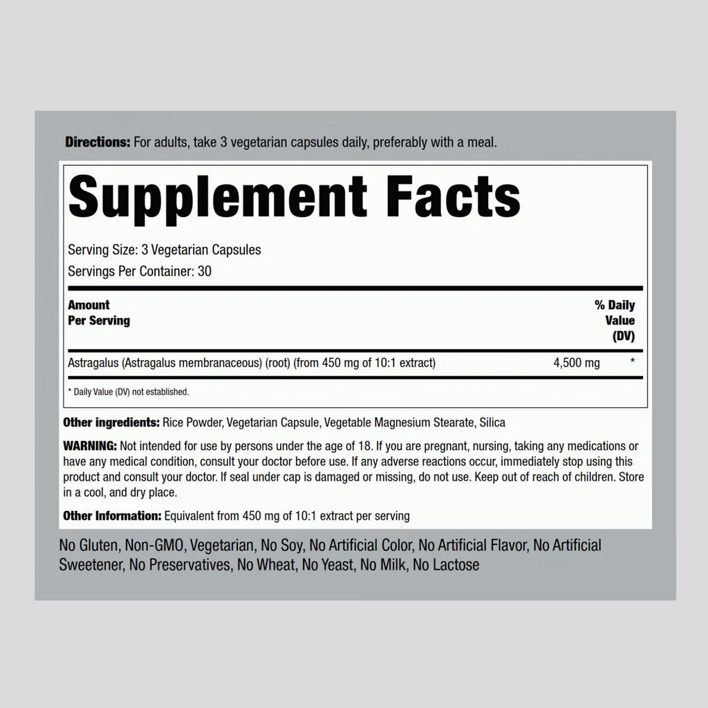 Astragalus 4500 mg 90 Capsules