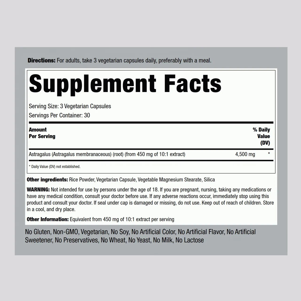 Astragalus 4500 mg 90 Capsules