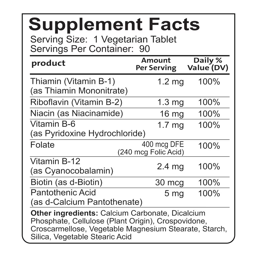 B 100% 90 Tablets