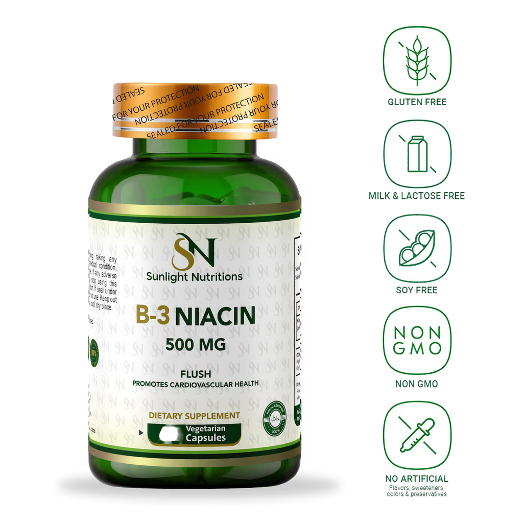 B-3 Niacin 500 mg 60 Capsules