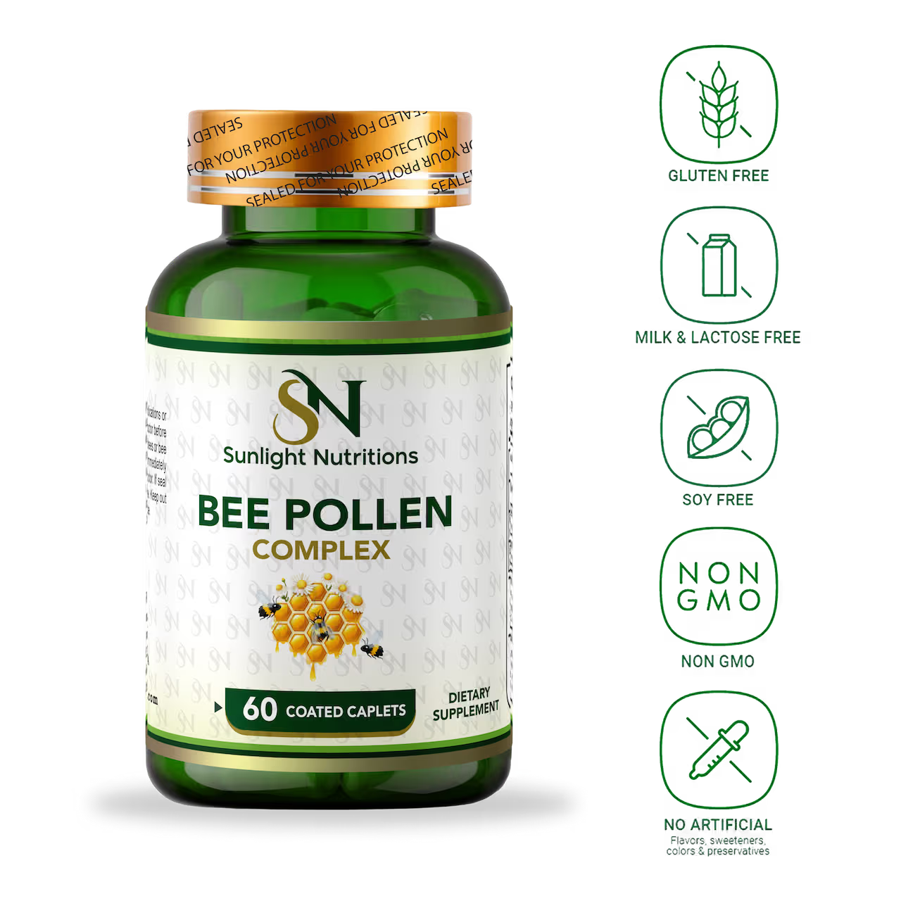 Bee Pollen Complex 1000 mg 60 Capsules