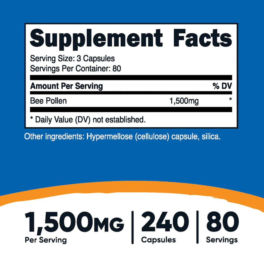 Bee Pollen 1500 mg 240 Capsules