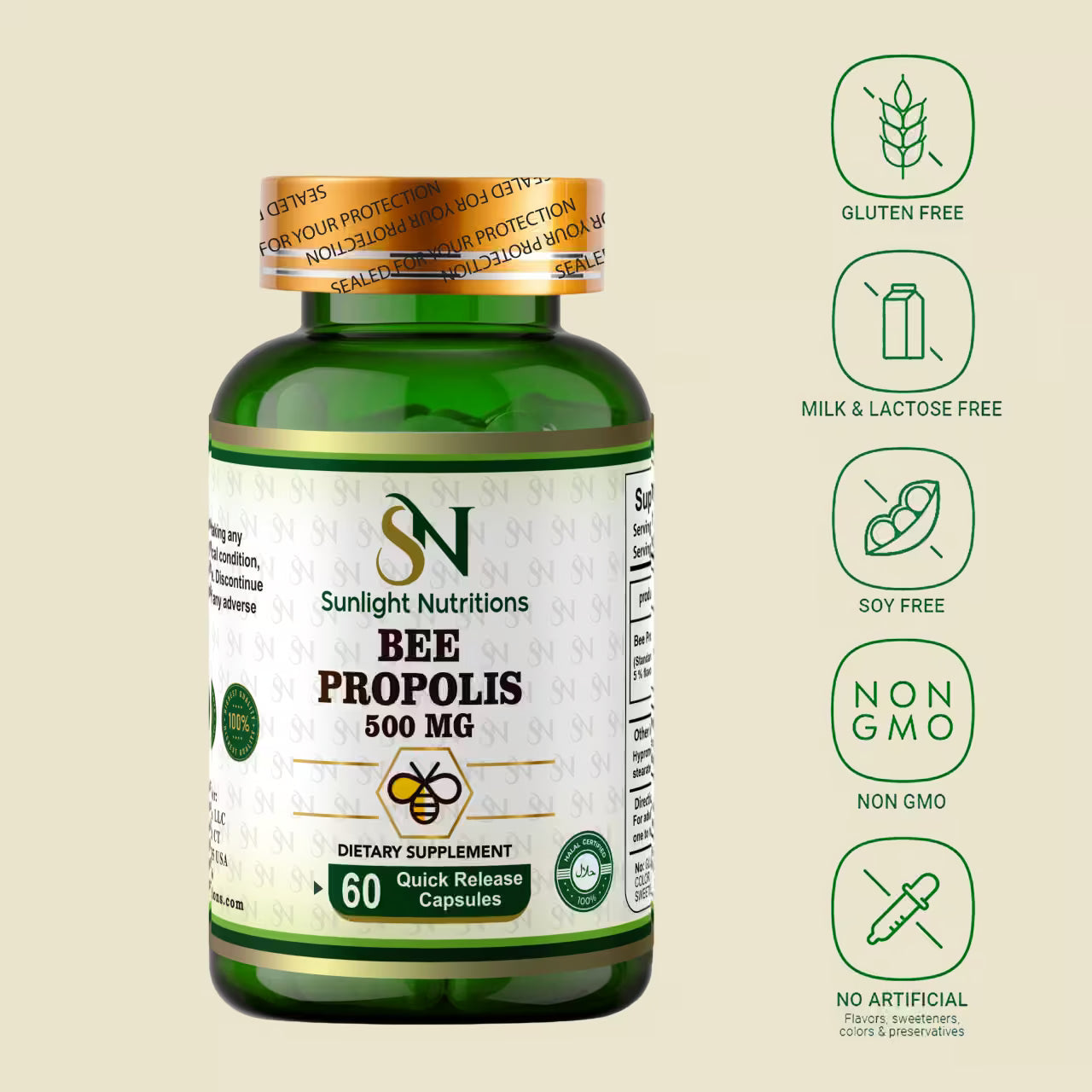 Bee Propolis 500 mg 60 Capsules