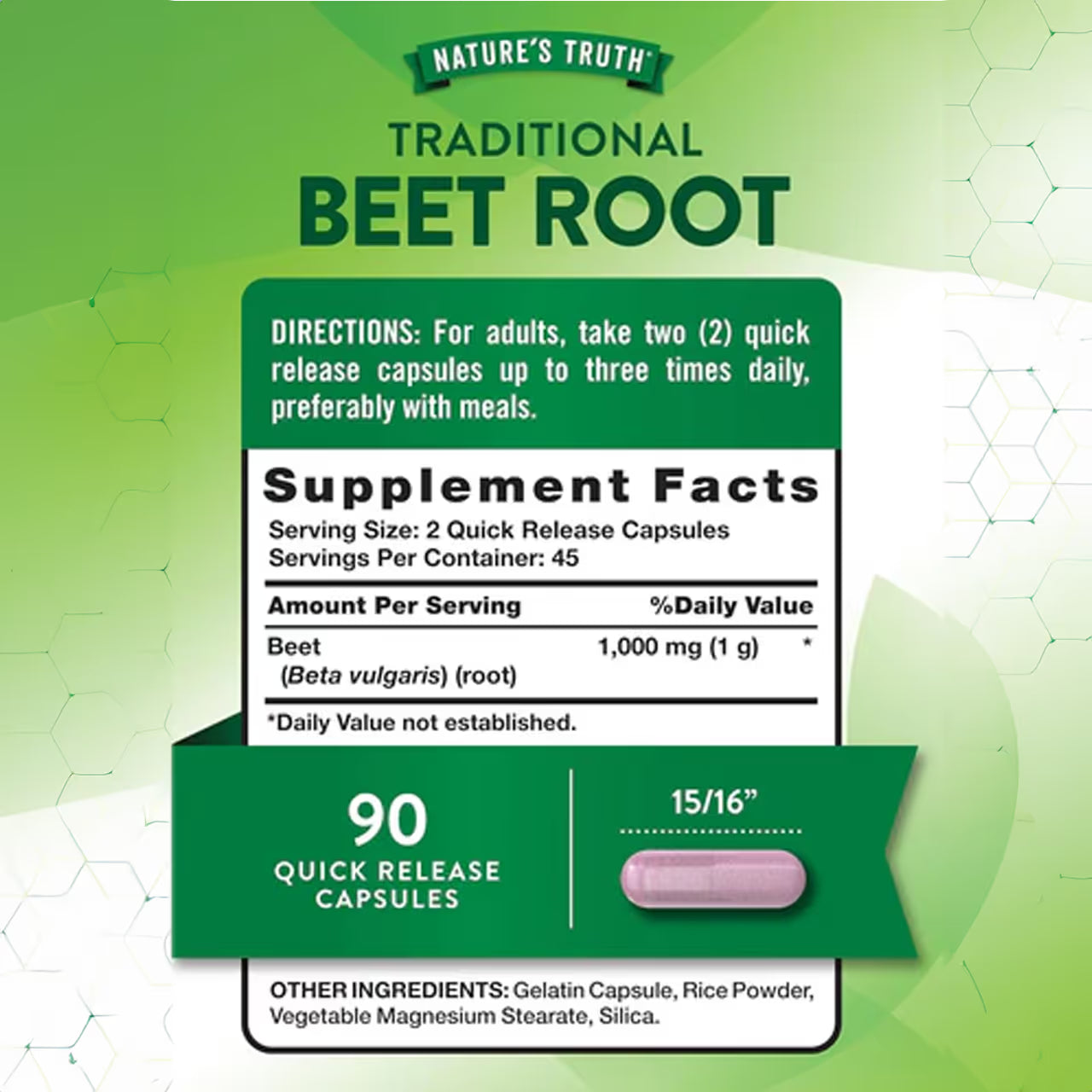 Beet Root 1000 Mg 90 Capsules