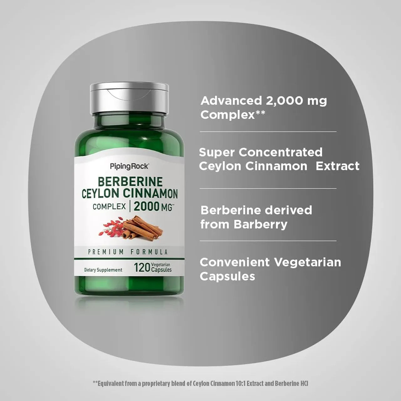 Berberine Ceylon Cinnamon Complex 2000 mg 120 Capsules