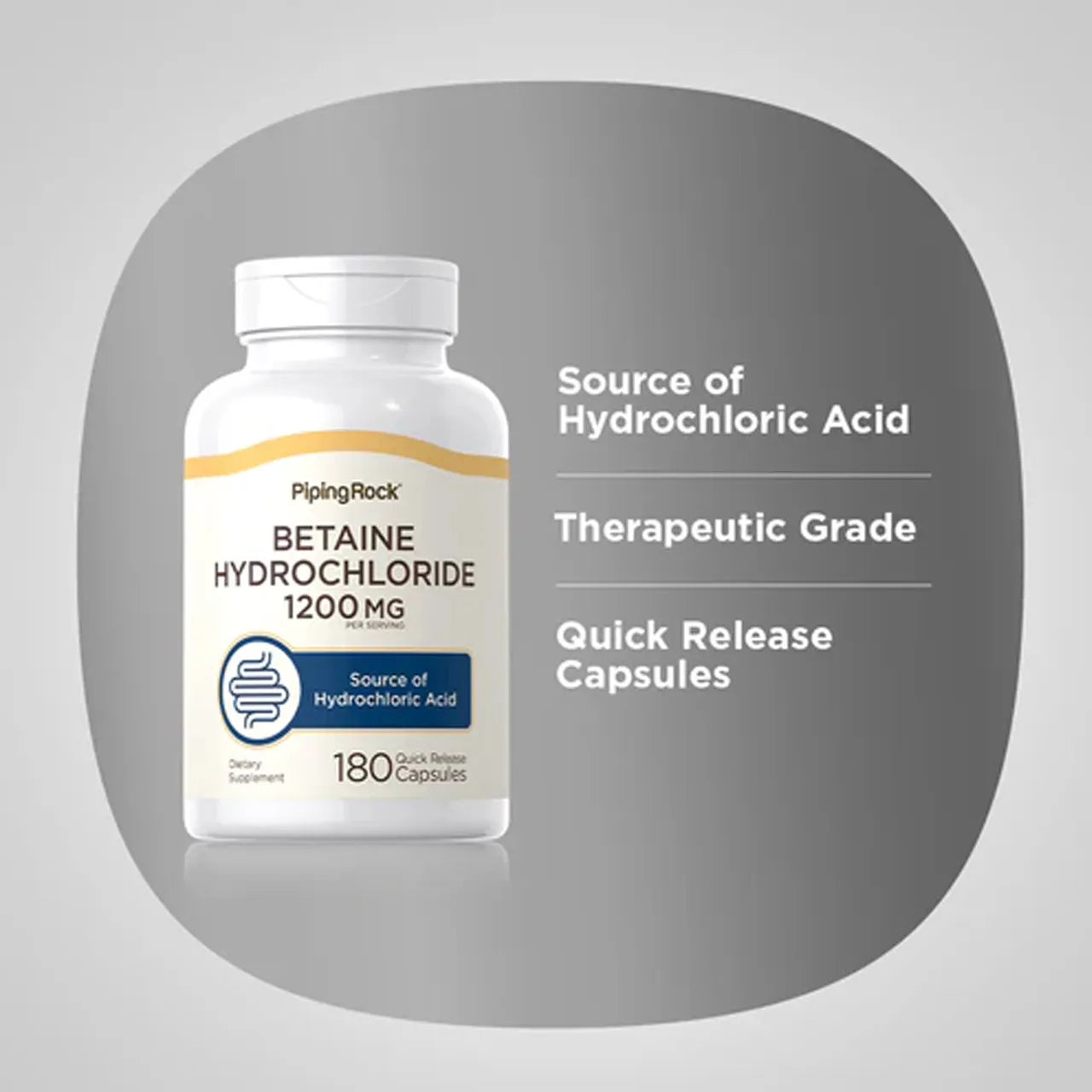 Betaine Hydrochloride 1200 mg 180 Capsules