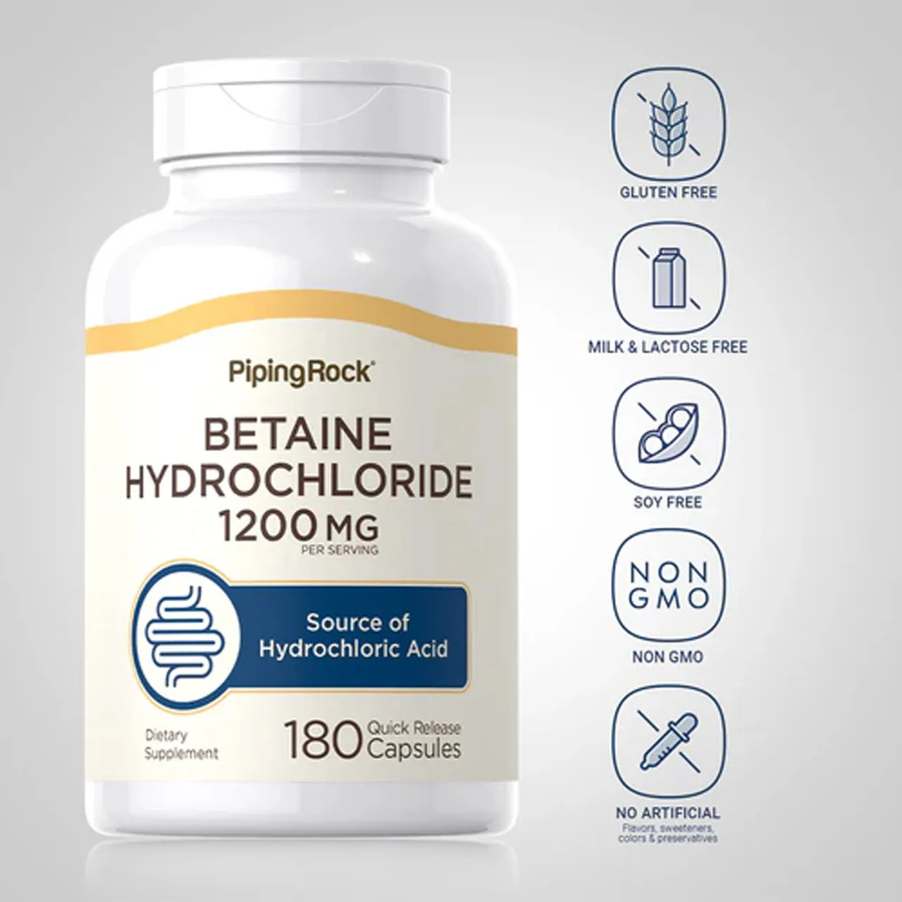 Betaine Hydrochloride 1200 mg 180 Capsules