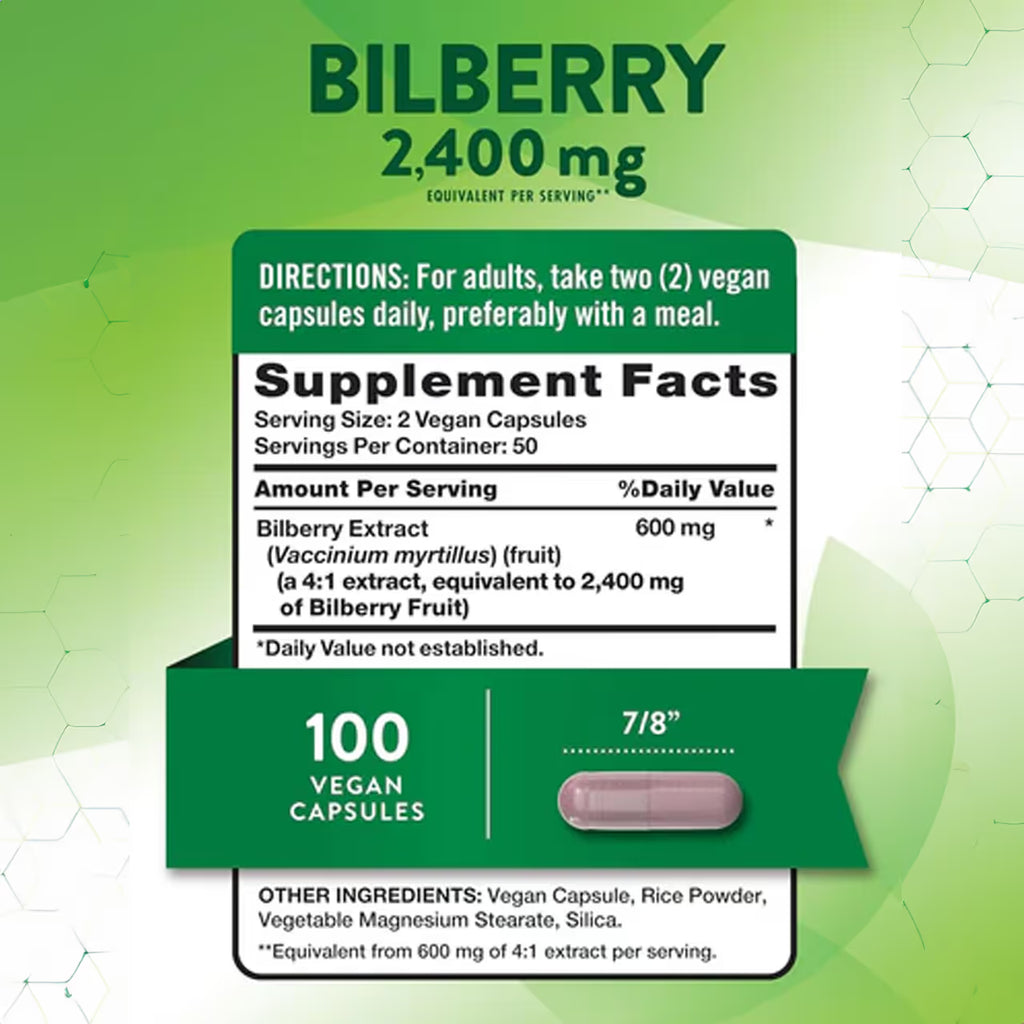 Bilberry 2400 Mg 100 Capsules