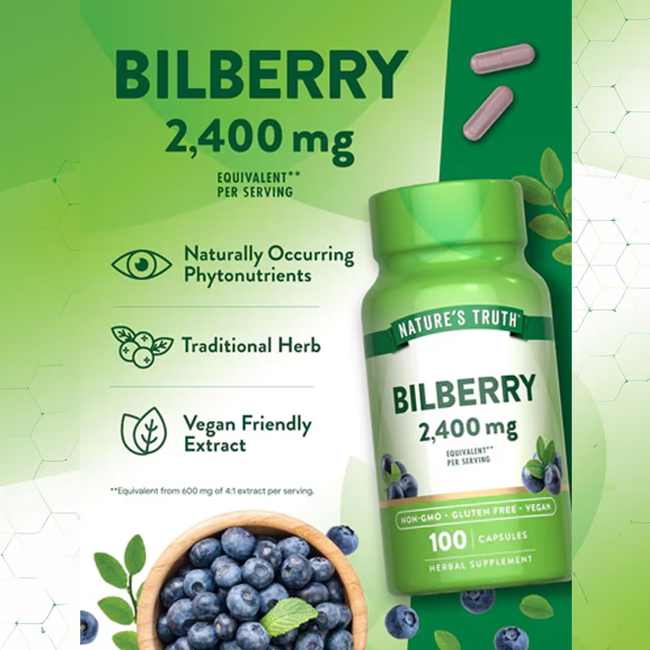 Bilberry 2400 Mg 100 Capsules