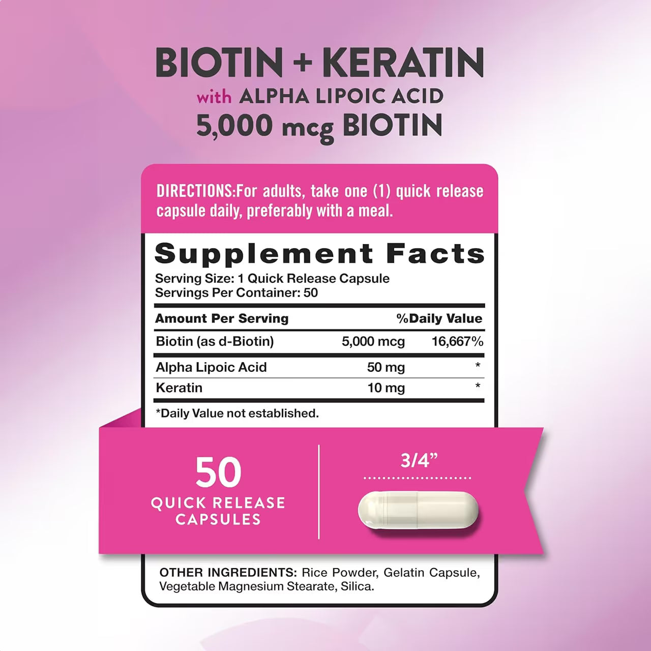 Biotin + Keratin (5000 mcg+ 10 mg)