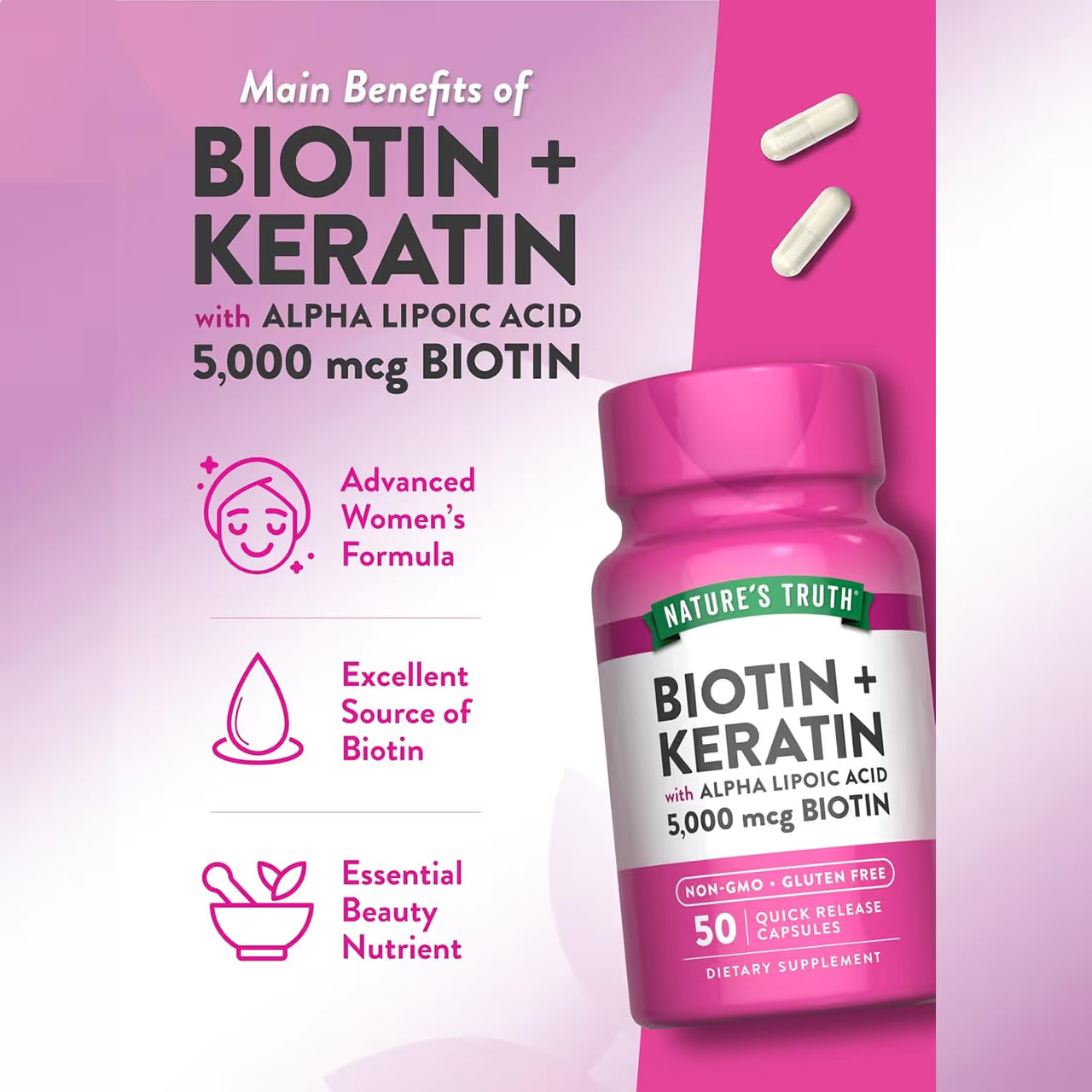 Biotin + Keratin (5000 mcg+ 10 mg)