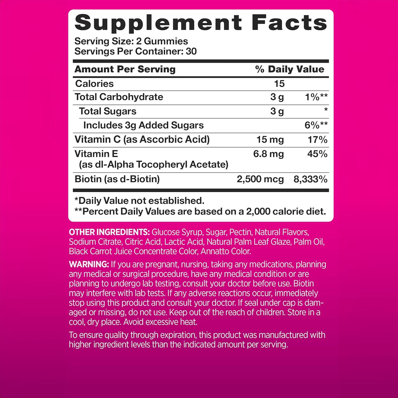 Biotin Beauty 2500 mcg 60 Gummies