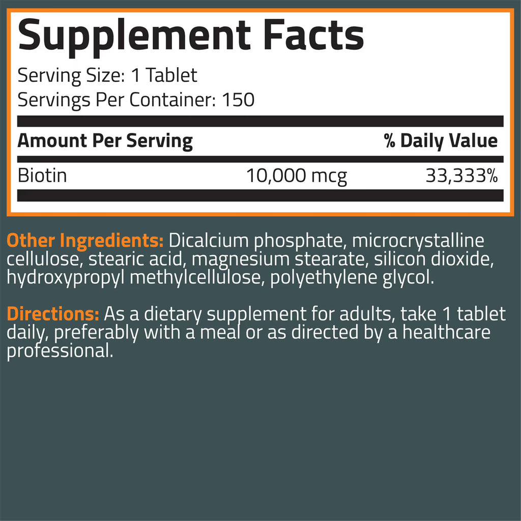 Biotin 10000 MCG 150 Capsules