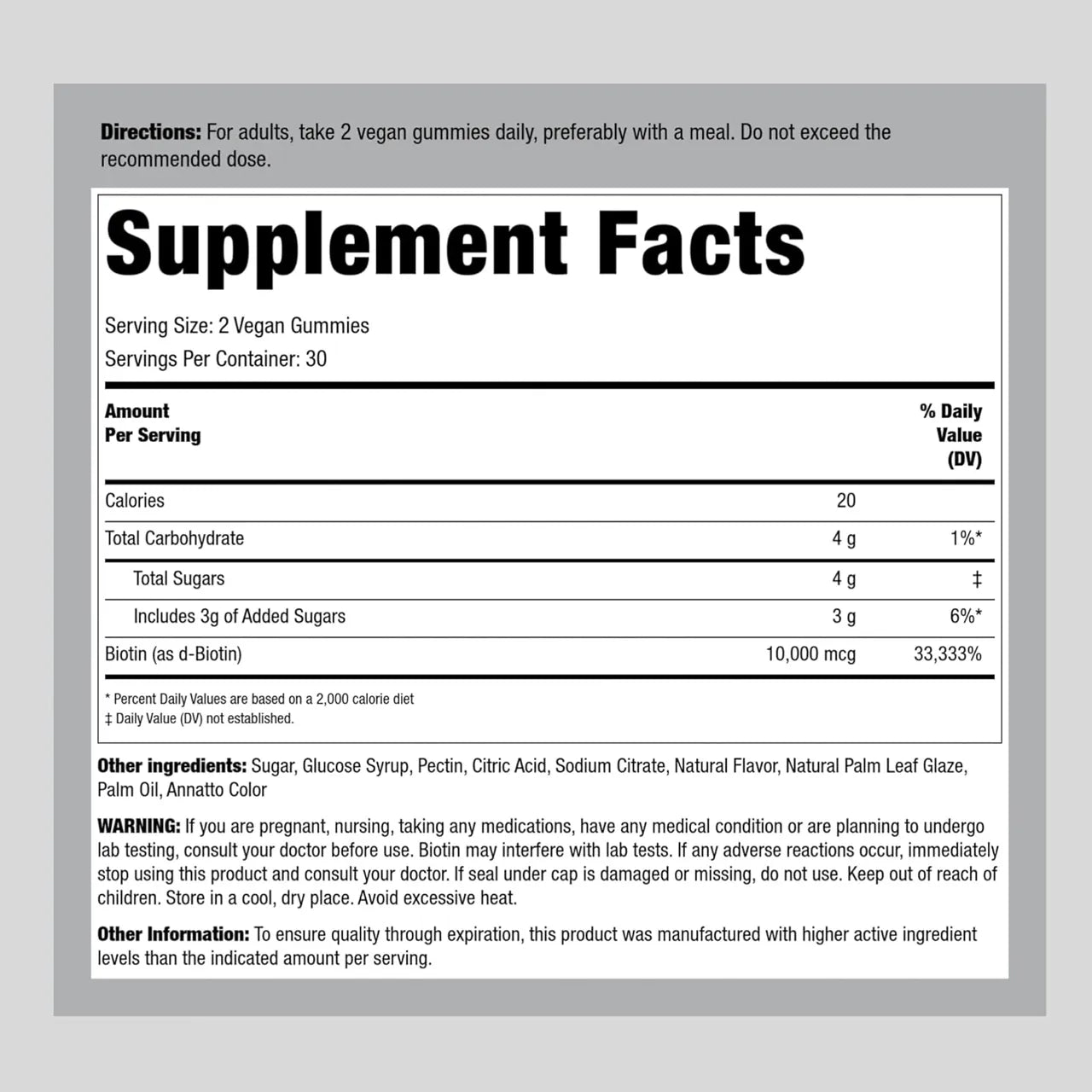 Biotin Gummies 10000 mcg 60 gummies