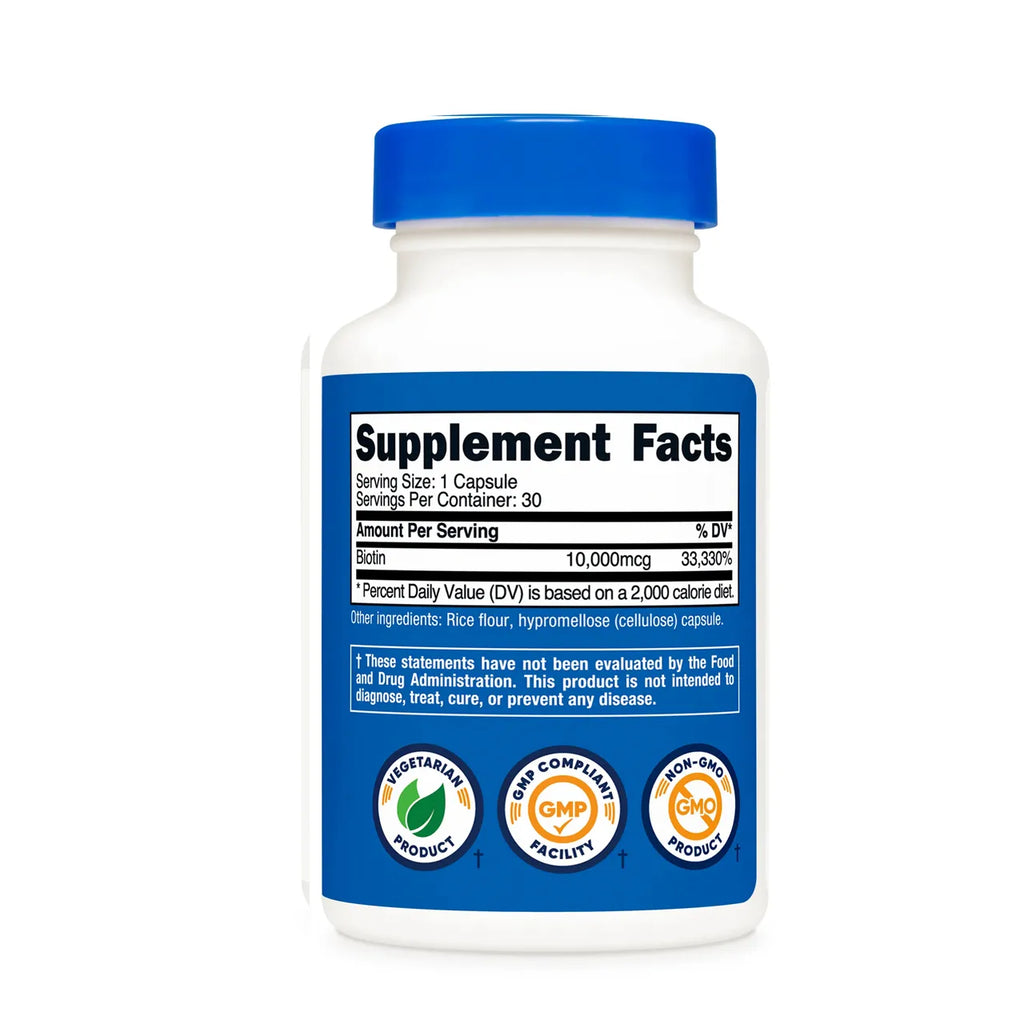 Biotin 10000 mcg 120 Capsules