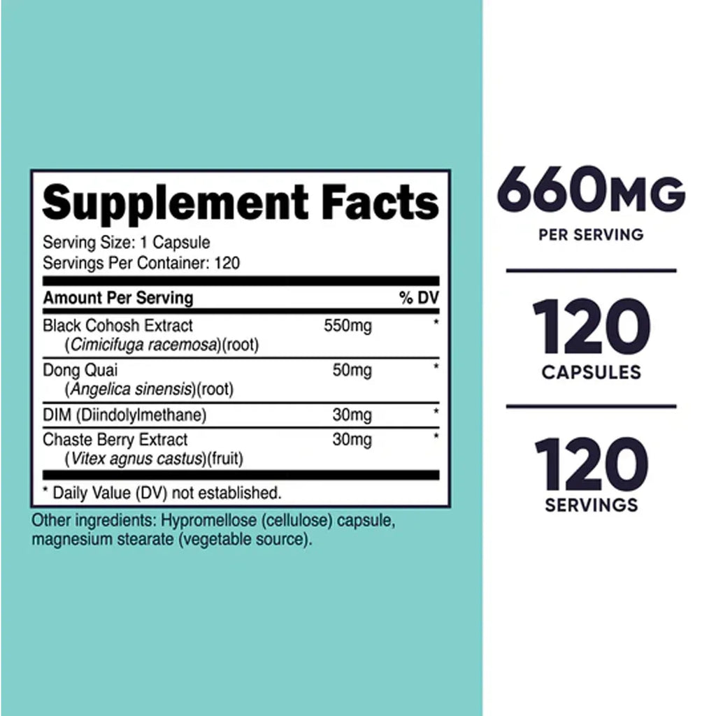 Black Cohosh for Women 660 mg 120 Capsules