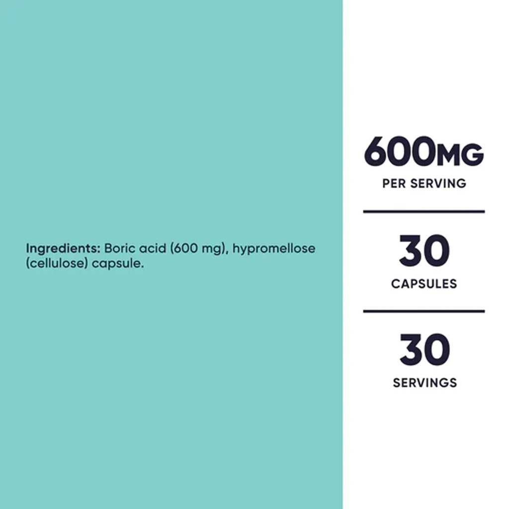 Boric Acid Suppository 600 mg 30 Capsules