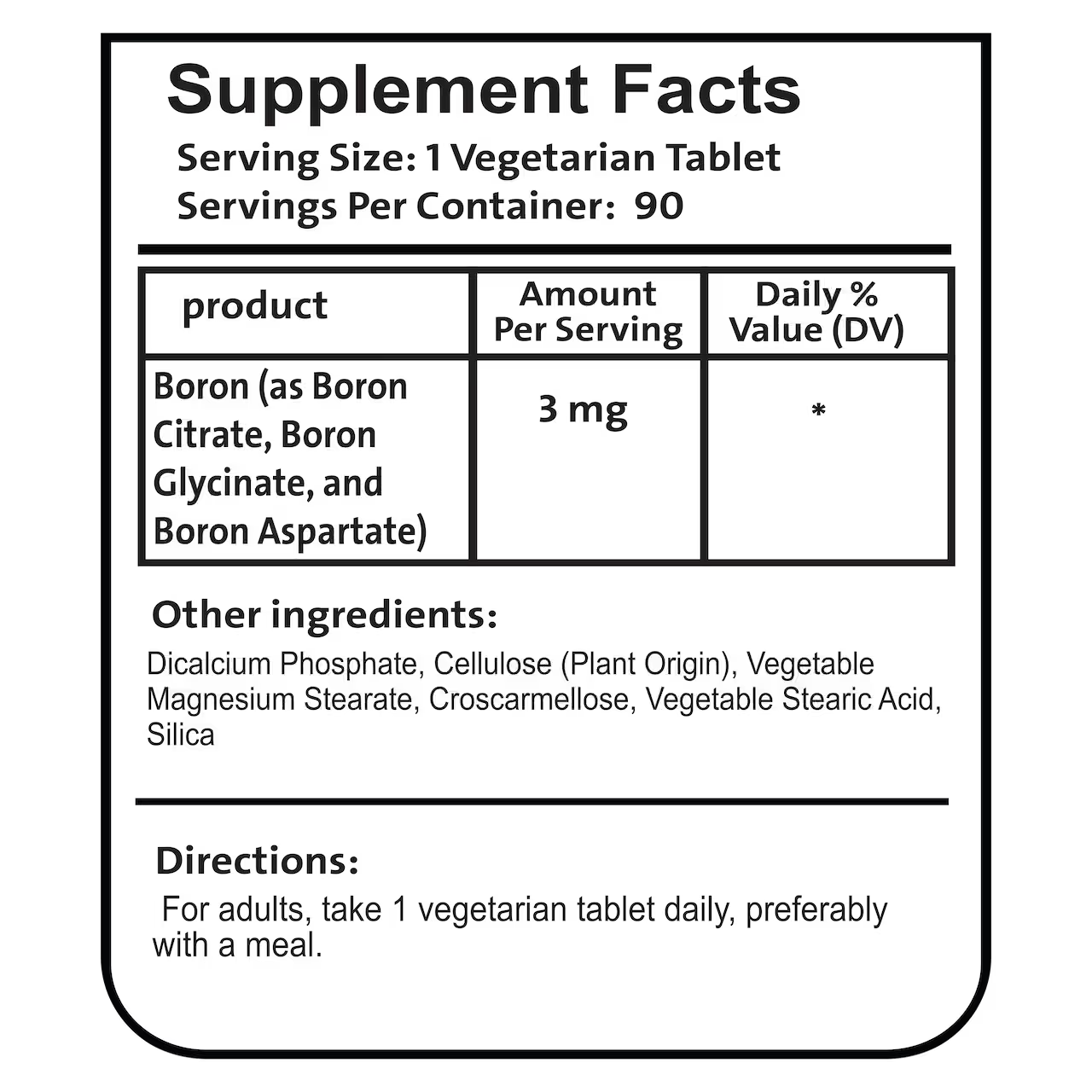 Boron 3 mg 90 Tablets