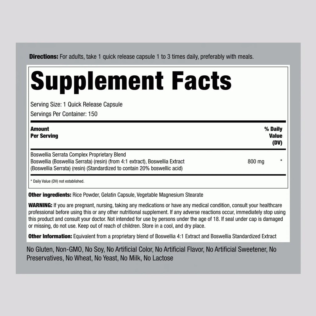 Boswellia Complex 800 MG 150 Capsules