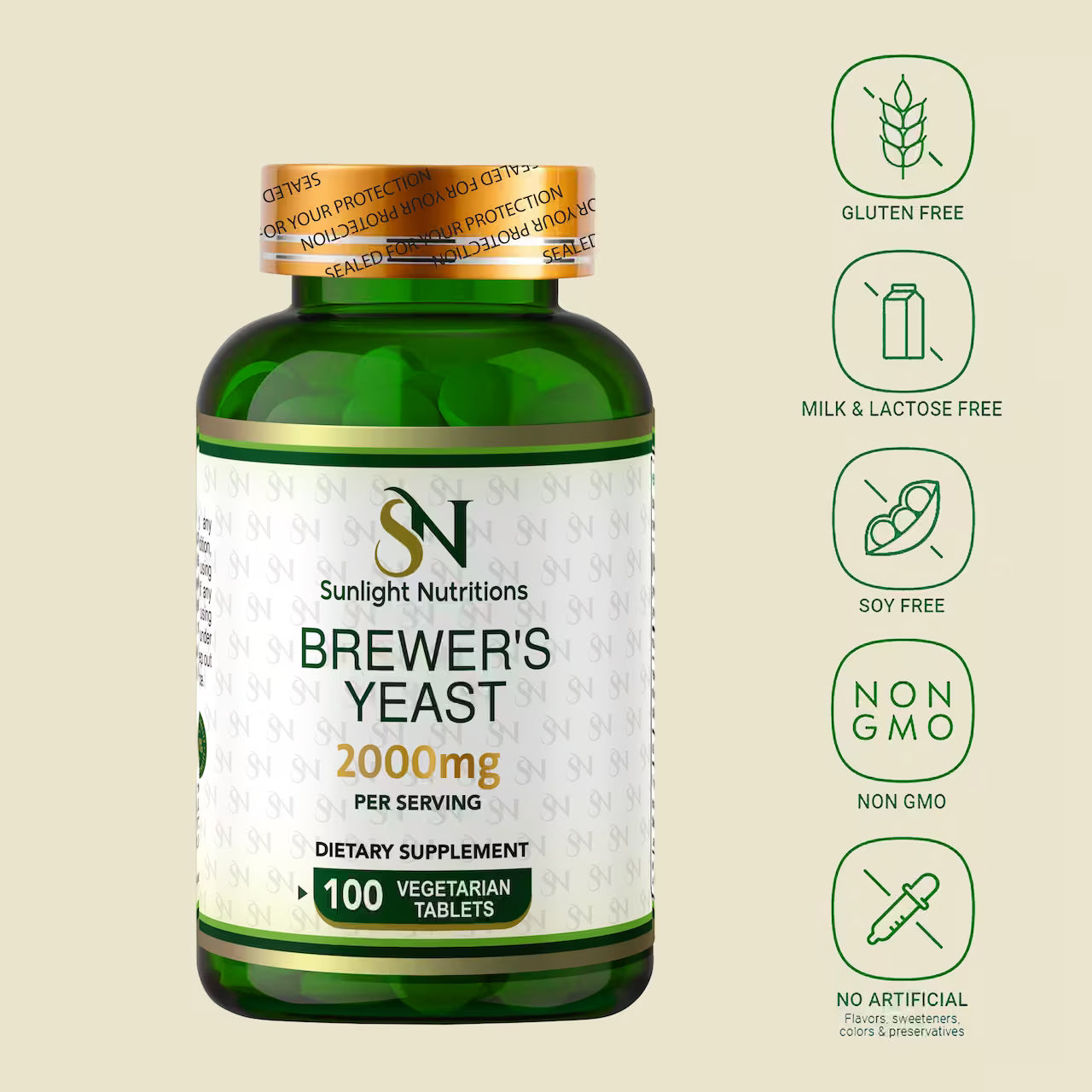Brewer's Yeast 2000 mg 100 Tablets