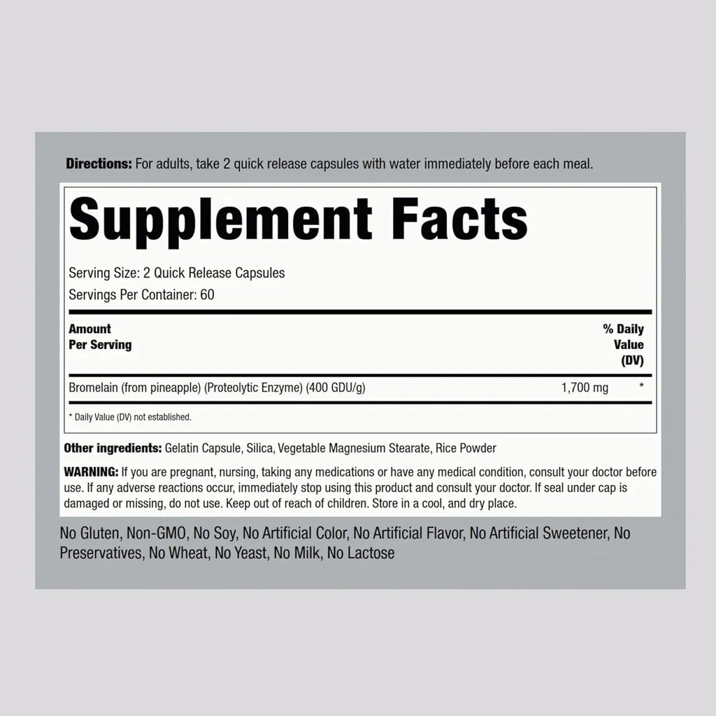 Bromelain 1700 MG 120 Capsules