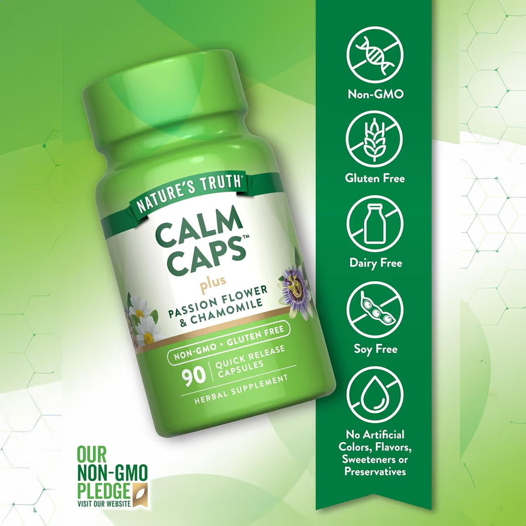Calm Caps Plus Passion Flower & Chamomile 90 Capsules