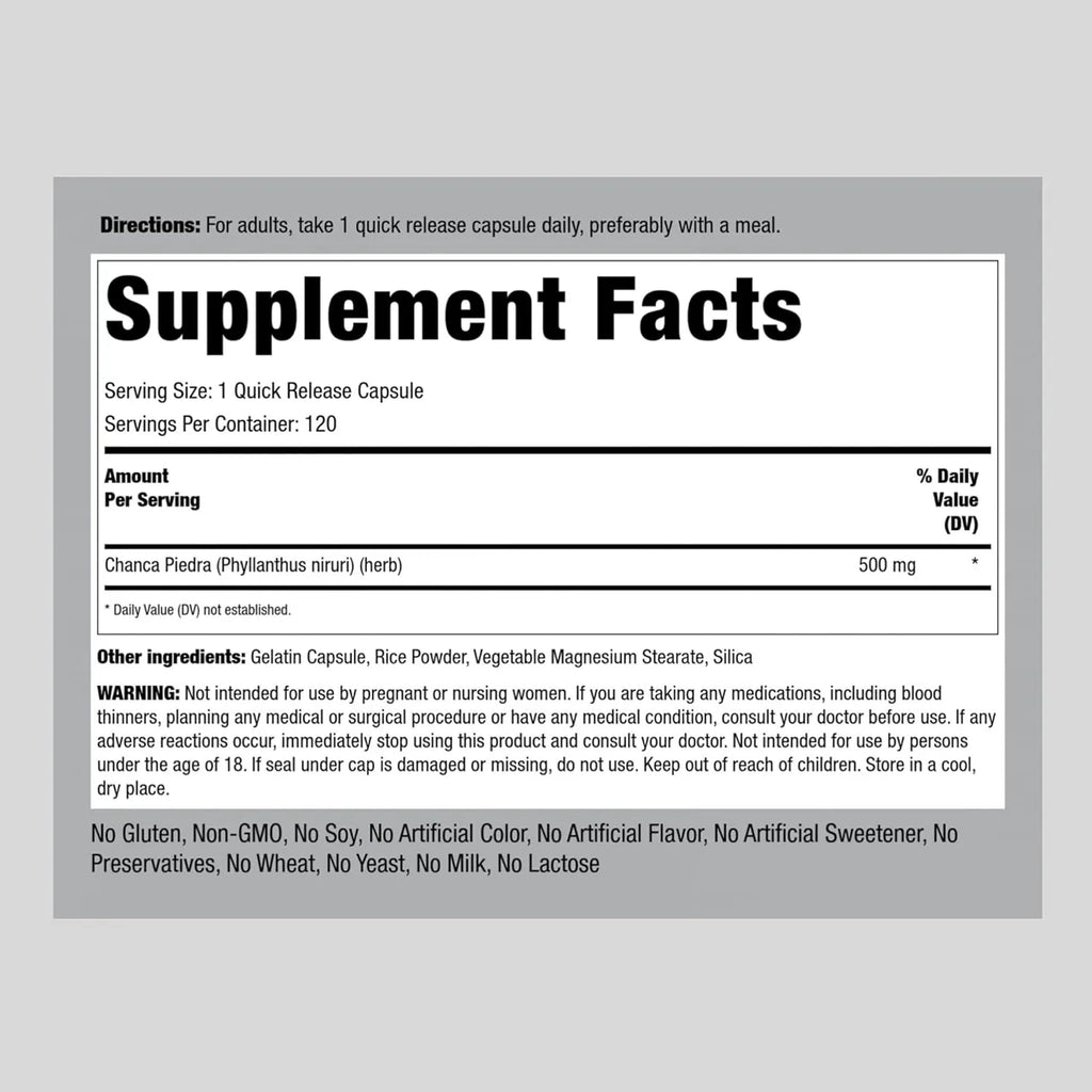 Chanca Piedra 500 MG 120 Capsules