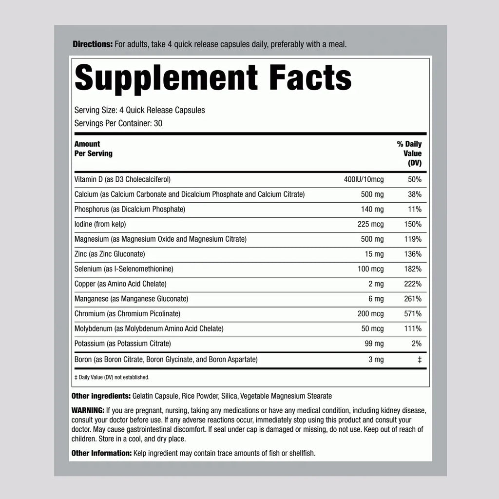 Chelated Multi Minerals 120 Capsules