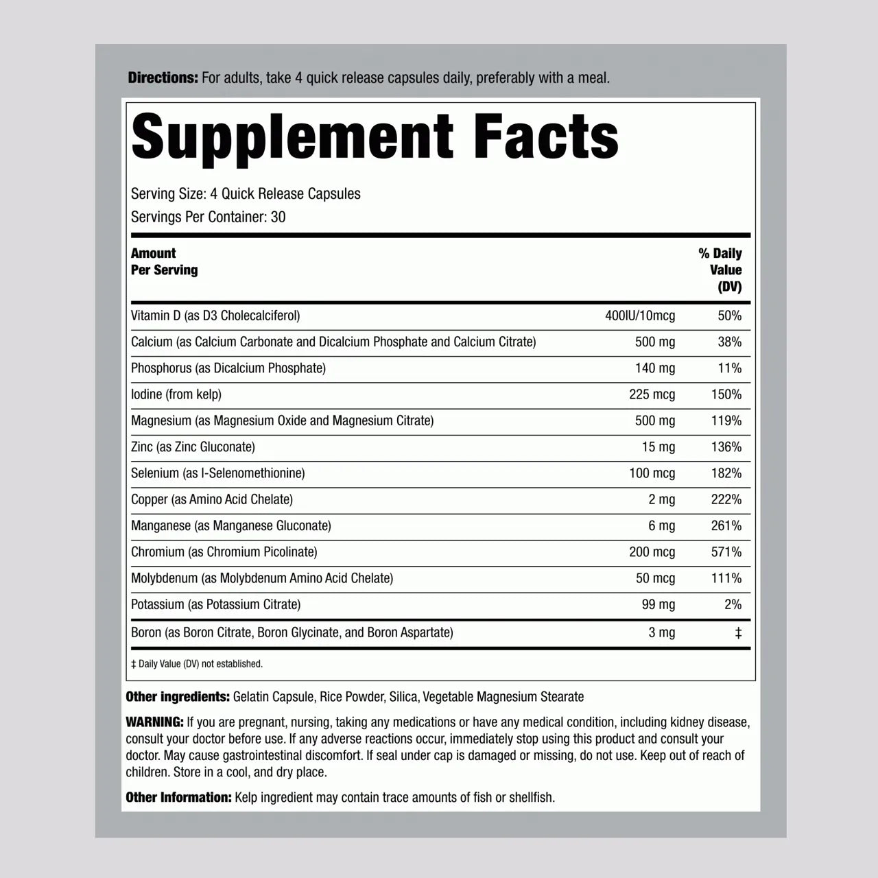 Chelated Multi Minerals 120 Capsules