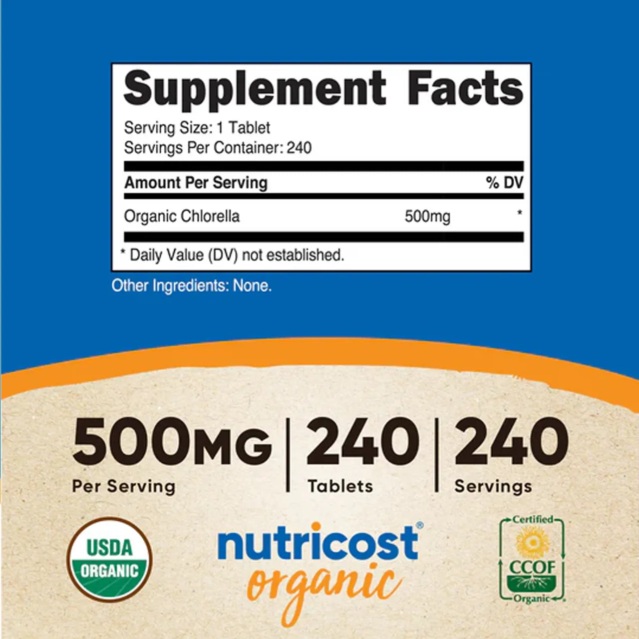 Chlorella (Organic) 500 mg 240 Tablets