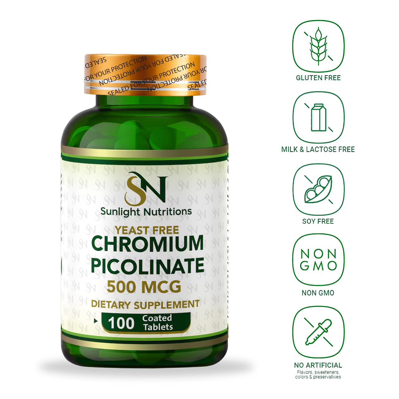 Chromium Picolinate 500 mcg 100 Tablets