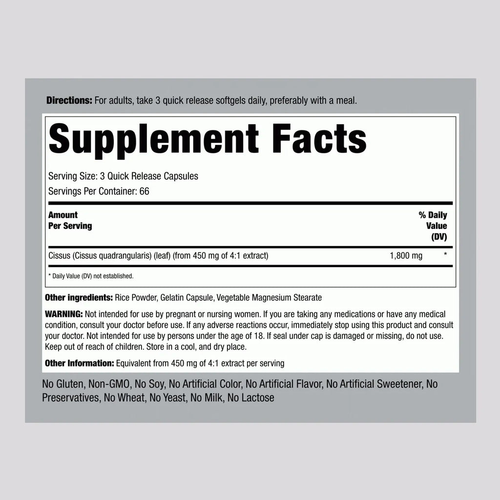 Cissus 1800 mg 200 Capsules