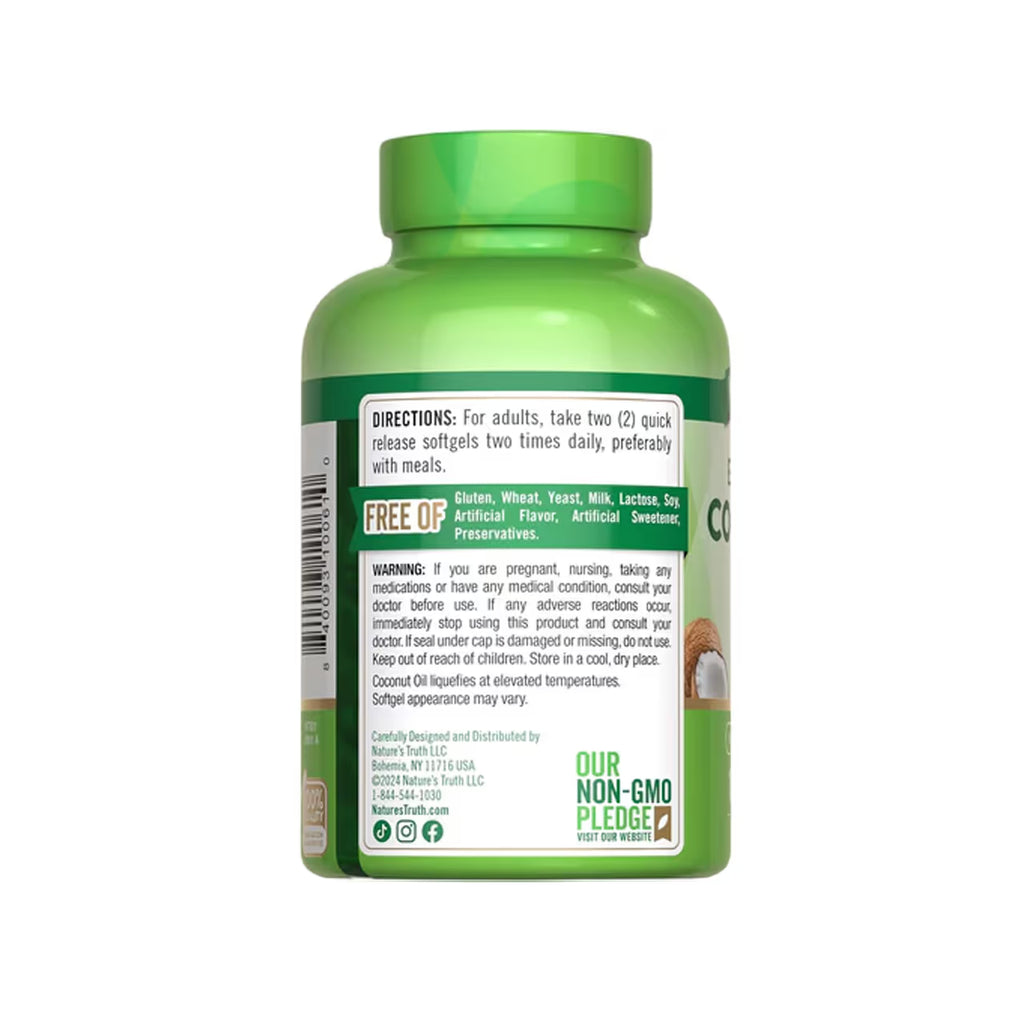 Coconut Oil 2000 mg 100 Softgels