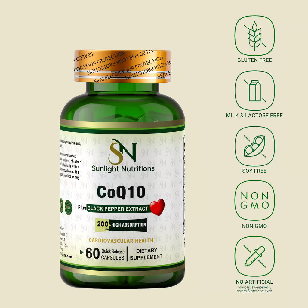 كبسولات CoQ10 بتركيز 200 مجم، 60 كبسولة