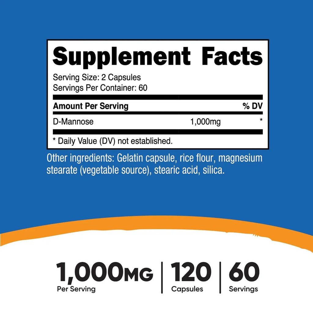 D-Mannose 1000 mg 120 Capsules