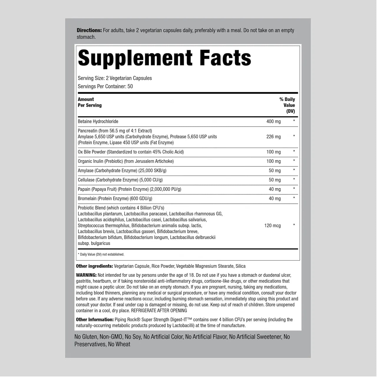 Digest-It 4 BILLION CFU 100 Capsules