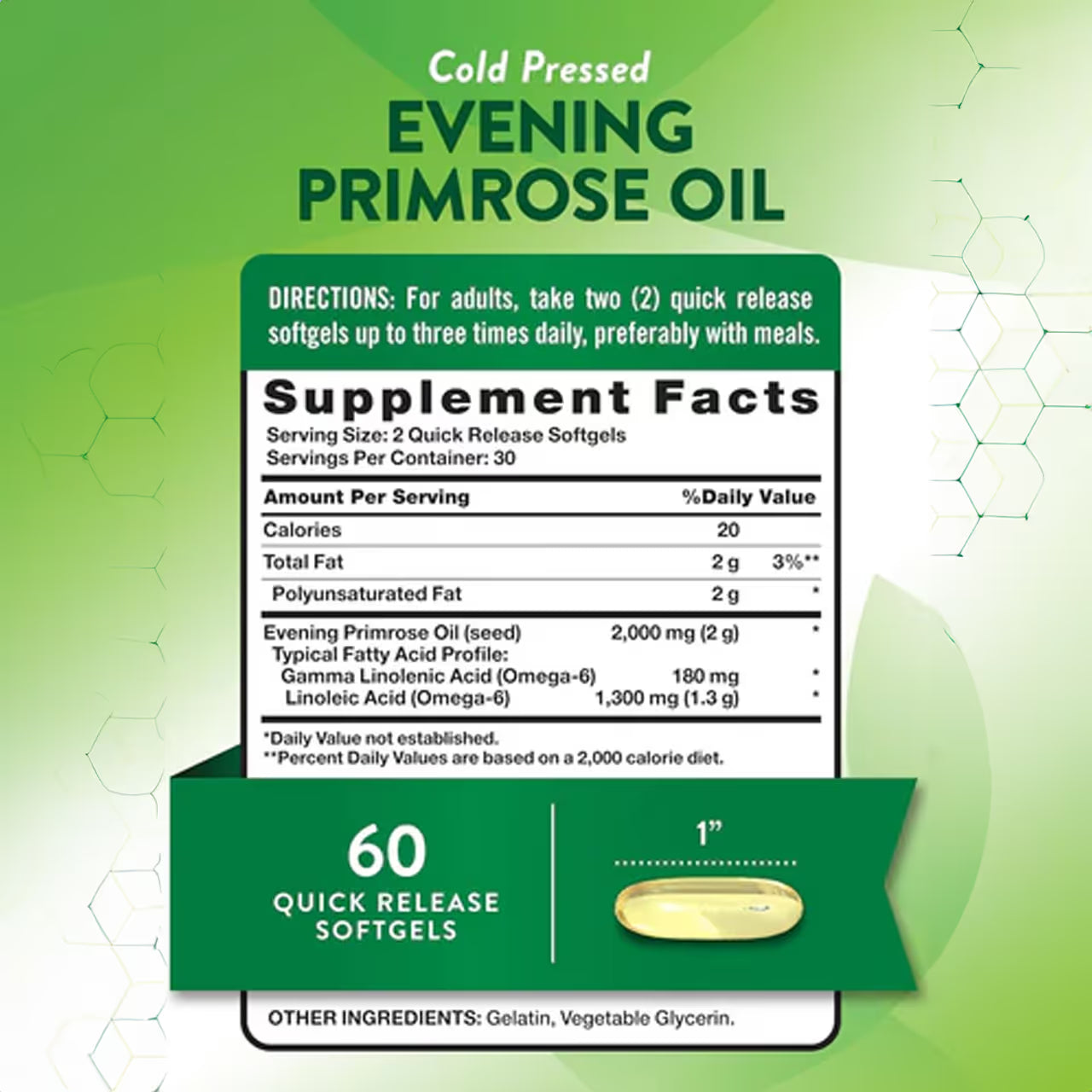Evening Primrose Oil 2000 mg 60 Softgels