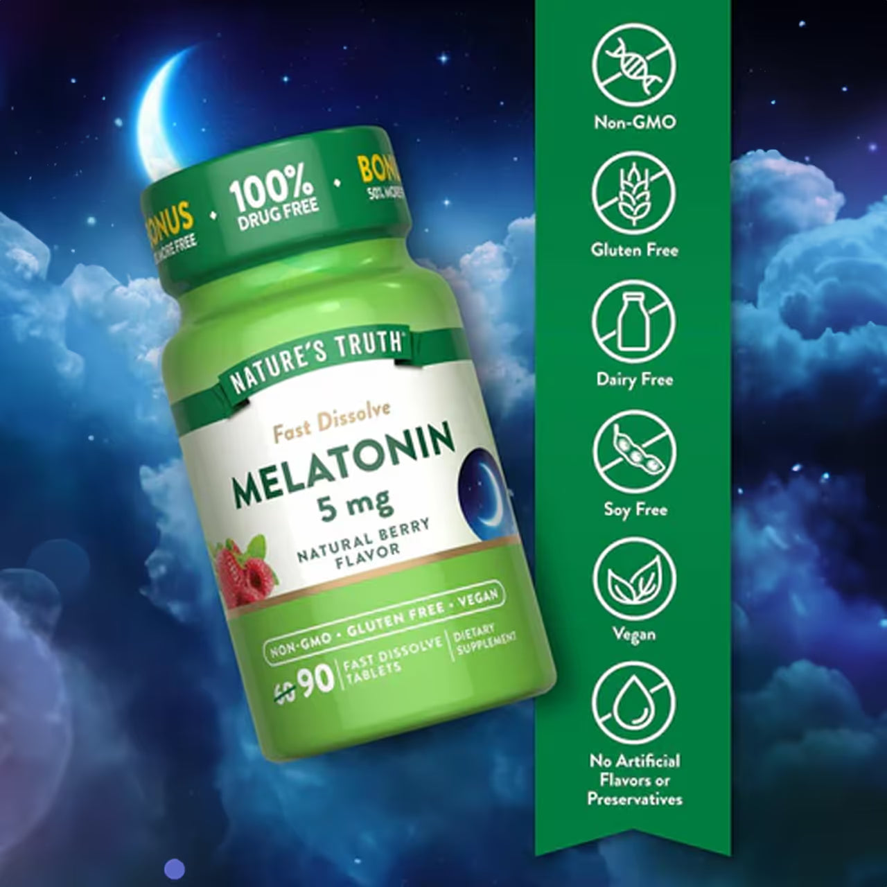 Fast Dissolve Melatonin 12 mg 120 Tablets