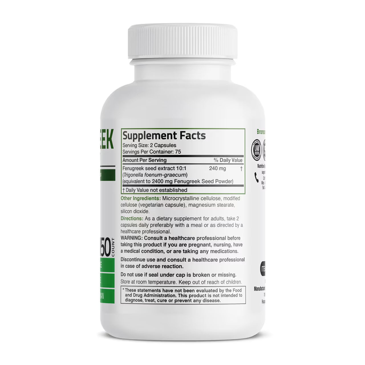 Fenugreek Extra Strength 2400 Mg 150 Capsules